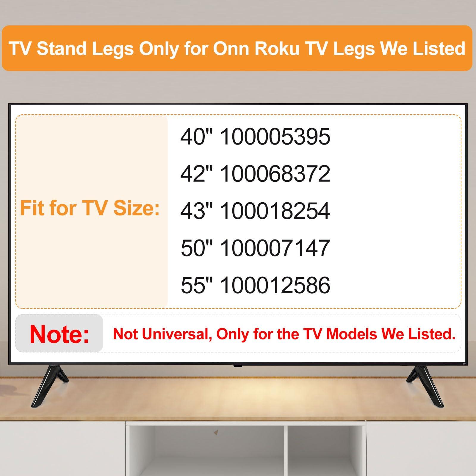 Yaotieci Base Stand Compatible with Onn Roku TV, Only for Onn Roku TV Models Listed, 100005395 100068372 100018254 100007147 100012586 with Screws and Instruction, Please Check Before Purchase
