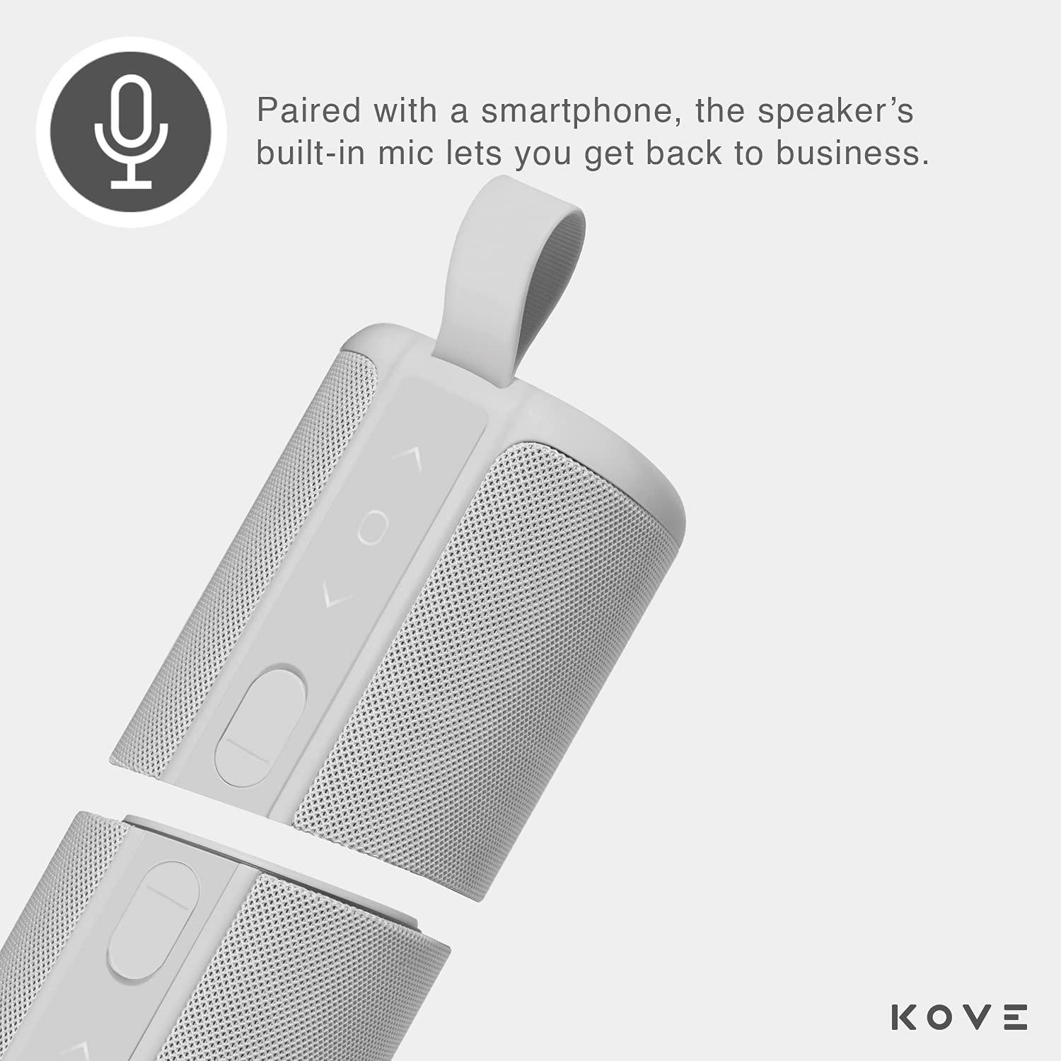 KOVE KOVE Commuter 2 Portable Speaker - Concrete Bluetooth Speakers, Wireless with HD Louder Volume, Deep Bass Subwoofer, Microphone, IPX7 Water Resistant - Perfect Boom Box for Home, Outdoor or Travel