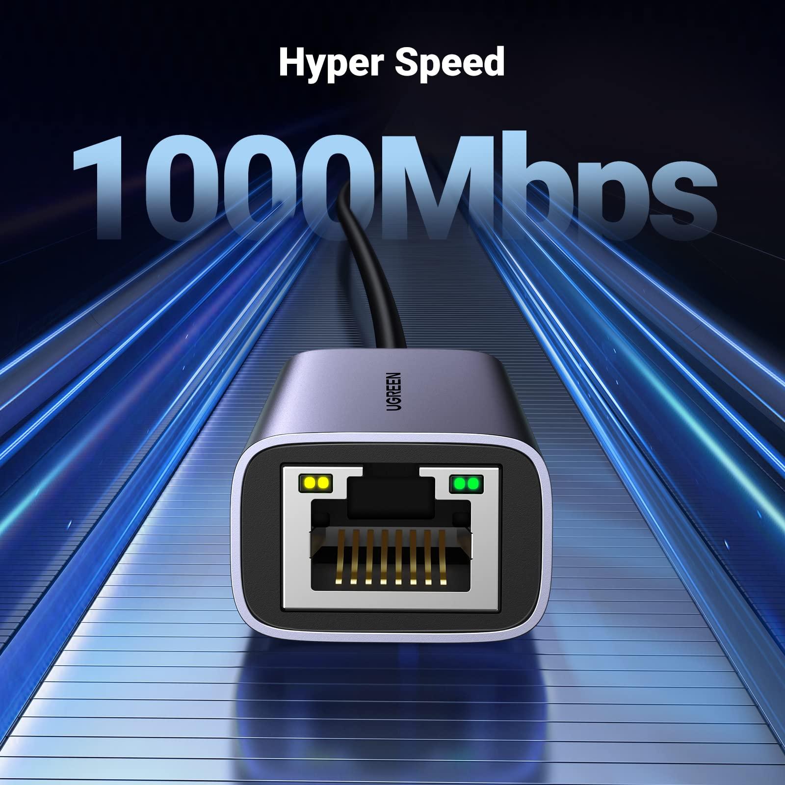 UGREEN UGREEN USB C to Ethernet Adapter Gigabit RJ45 to USB 3.0 Type-C (Thunderbolt 3) LAN Network Adapter Bundle with 2.5Gb USB to Ethernet Adapter Ethernet to USB Adapter for Laptop