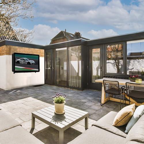 STORM SHELL Outdoor TV Hard Cover Weatherproof Protection for Television - Mounts Right on The Wall - TV Wall Mounting Bracket Included (45-55 inch), Black