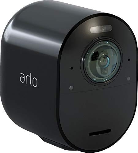 Arlo Arlo Ultra - 4K UHD Wire-Free Security 2 Camera System | Indoor/Outdoor with Color Night Vision, 180 View, 2-Way Audio, Spotlight, Siren | Compatible with Alexa and HomeKit |Black