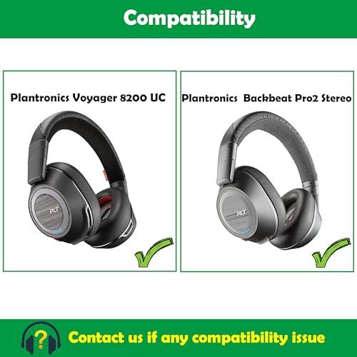 ACCOUTA Professional Replacement Earpads Cushions Compatible with Plantronics Voyager 8200 UC/Backbeat Pro2 Stereo Bluetooth Headphones Ear Pads with Softer Protein Leather/Memory Foam