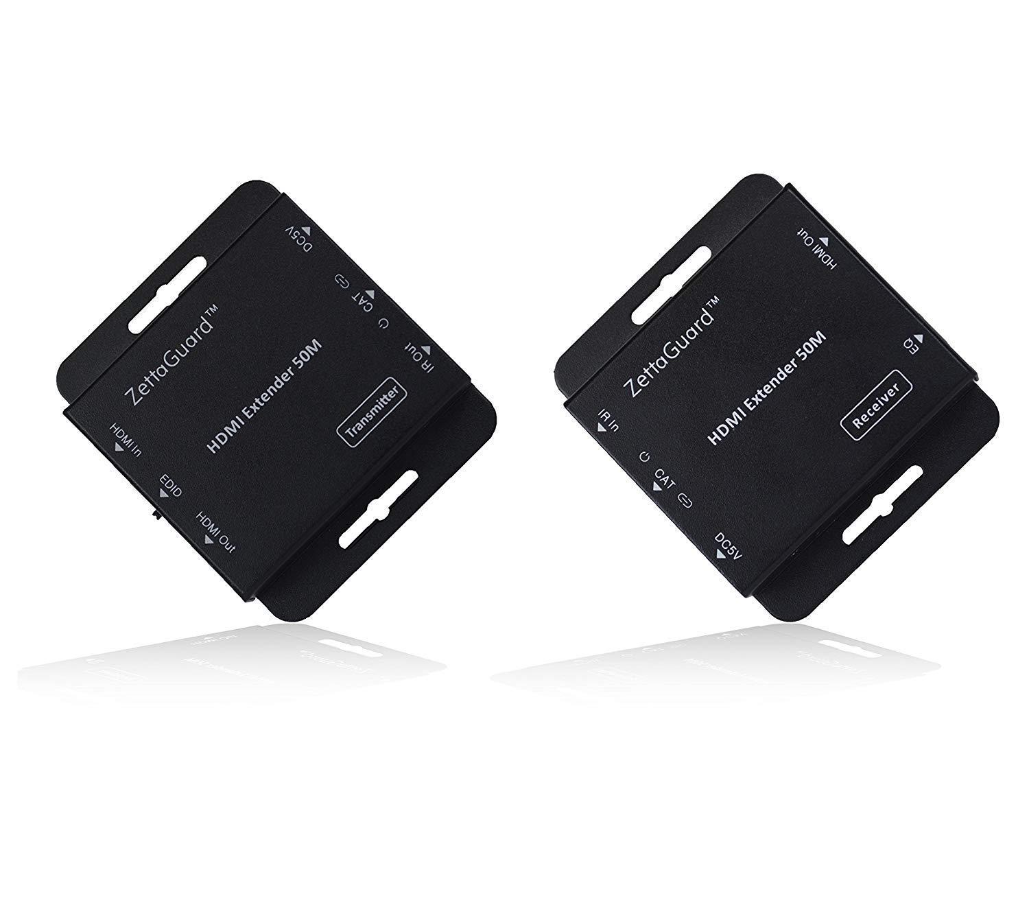 Zettaguard Zettaguard 164-Feet HDMI Extender Over Single CAT5/CAT6 Ethernet Cable with IR Control, 1080P & 3D Support with Vibrant