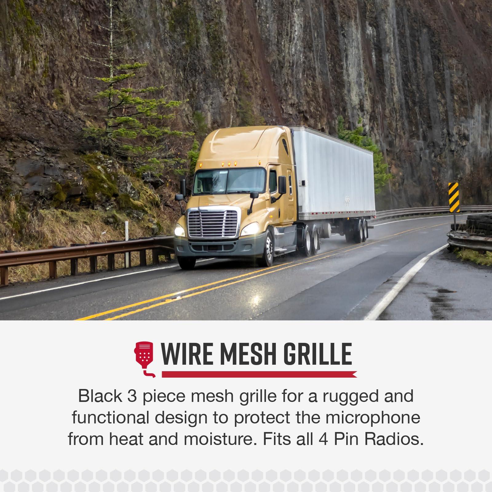 Cobra Digital Cobra HG M73 Premium Dynamic Replacement CB Microphone (Black) – 4 Pin Connector, 9 Foot Cord, Heavy Duty ABS Shell, Wire Mesh Grille, Left Side Push To Talk, Chrome Connector