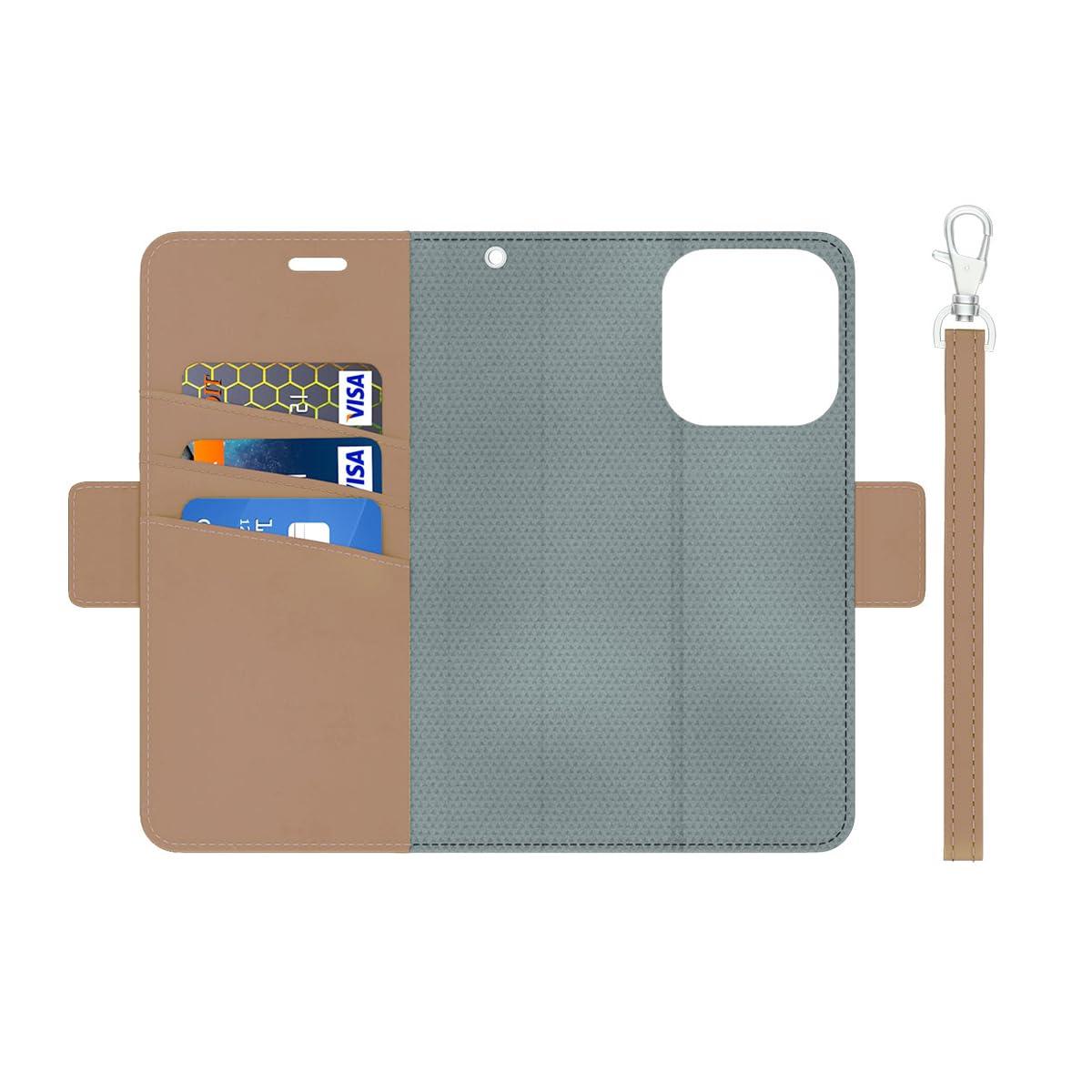 DefenderShield DefenderShield EMF Protection & 5G Anti Radiation iPhone 14 Plus Case - RFID Blocking EMF Shield Detachable Wallet Case with Magnetic Closure (Brown)