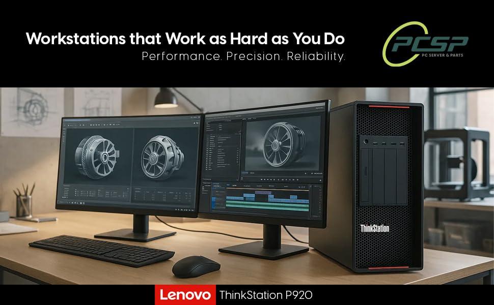 PCSP Mid Level ThinkStation P920 Workstation, 2X Intel Gold 5122 3.6GHz (16-Cores Total), 1TB NVMe M.2 SSD, Quadro P2000 5GB (4X Display Ports), Windows 11 Pro (Renewed) (64GB DDR4)