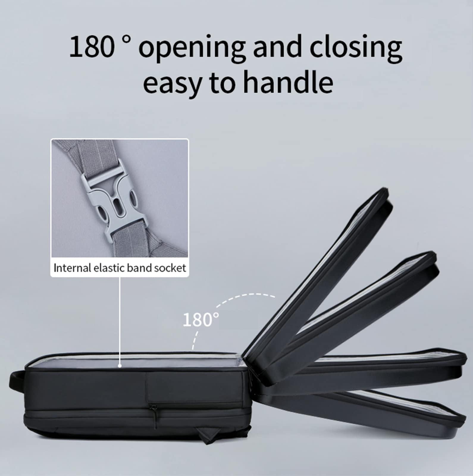 Elsegeod Elsegeod Hard Shell Business Laptop Backpacks 17 Inch Anti-Theft Waterproof Backpack with USB Port - Work Travel School Backpack for Men Women,Grey