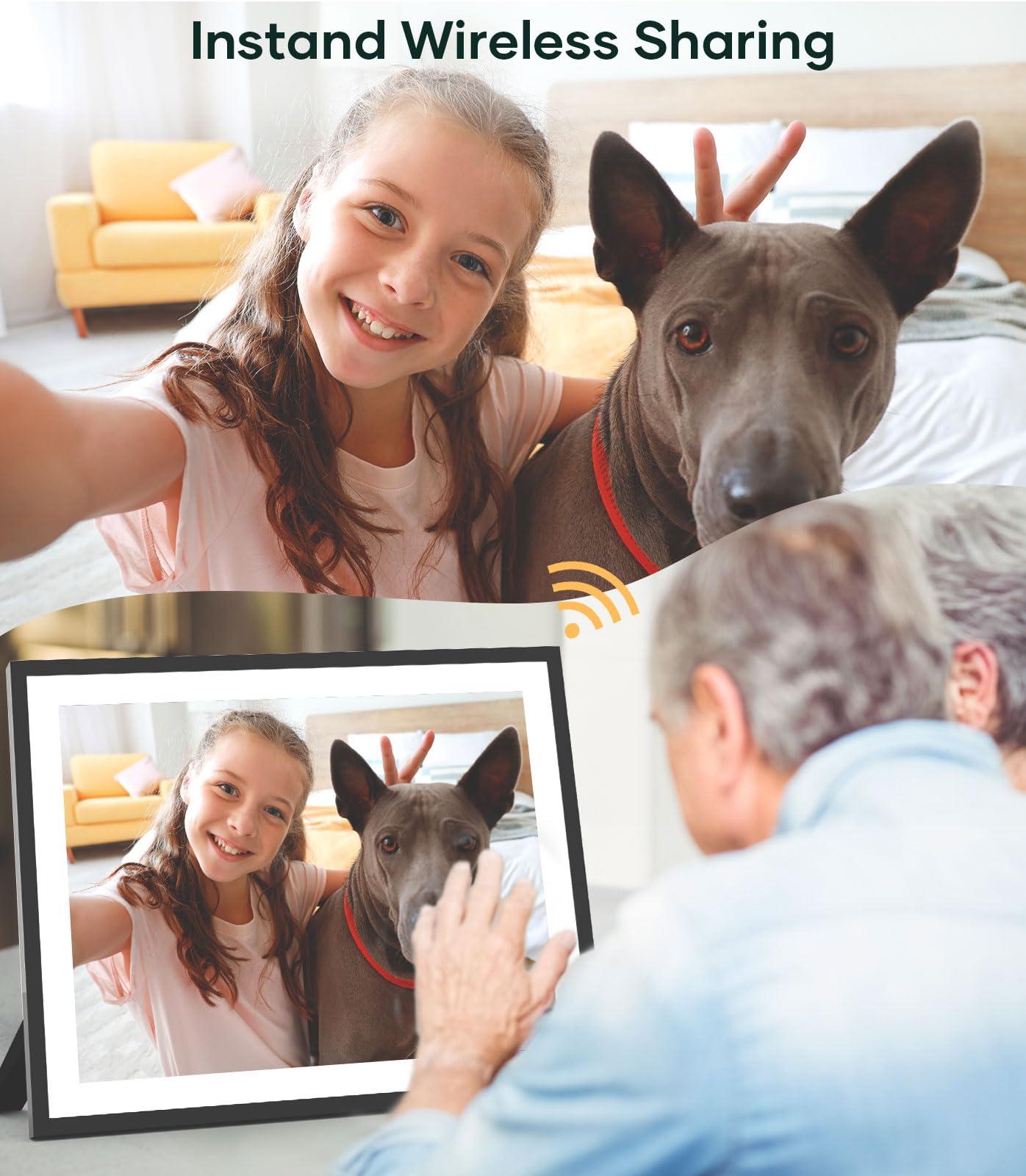 cozyla Cozyla Digital Picture Frame Large 17 Inch Digital Photo Frame Share Pictures via Email Google Photos Web Browser App Electronic Picture Frame Slideshow Free Unlimited Storage Video Picture Frame Mat
