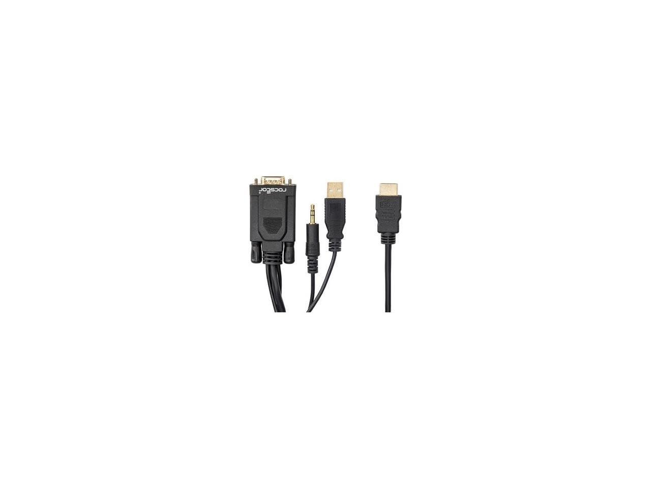 Rocstor Rocstor Premium 6ft VGA to HDMI Converter Cable with Power and Audio Support M/M - Compatible with Computers, pc, Desktop, Laptop, Ultrabook, Notebook, Chromebook, Roku, PS3 & 4, Xbox One, Xbox 36