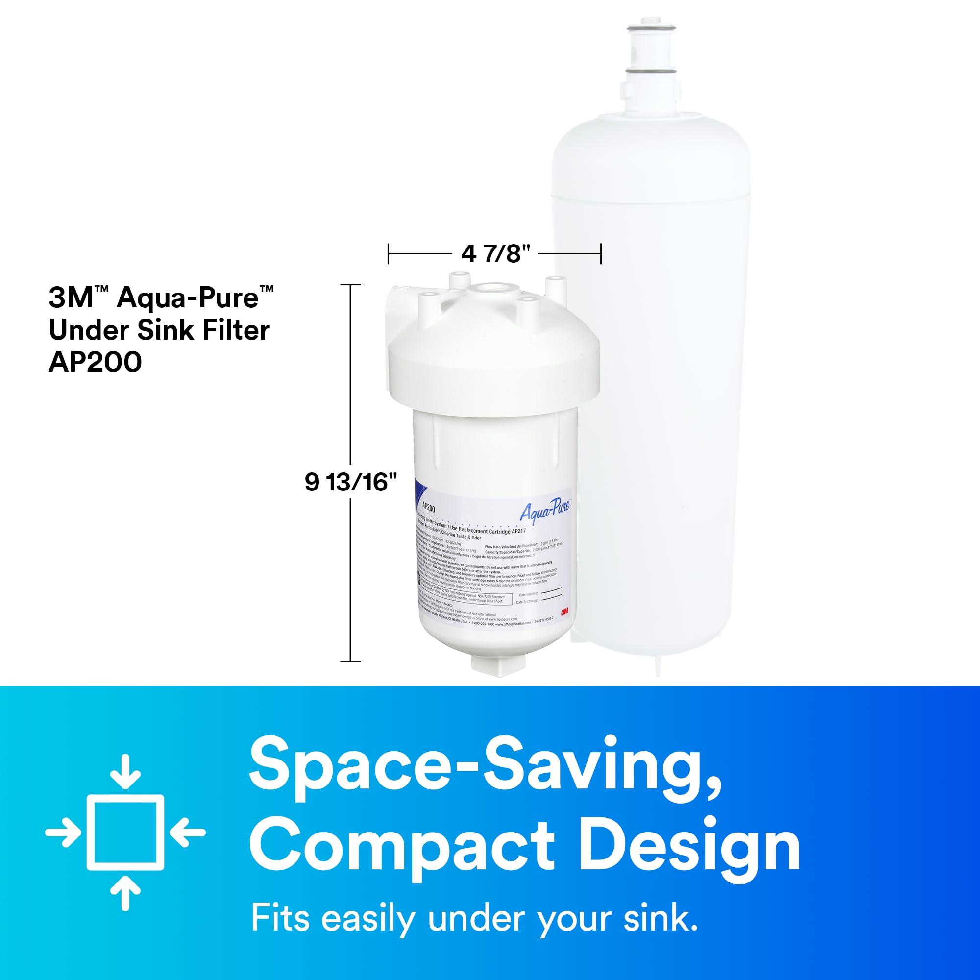 3M Aqua-Pure 3M Aqua-Pure Under Sink Water Filter System AP200, Full Flow