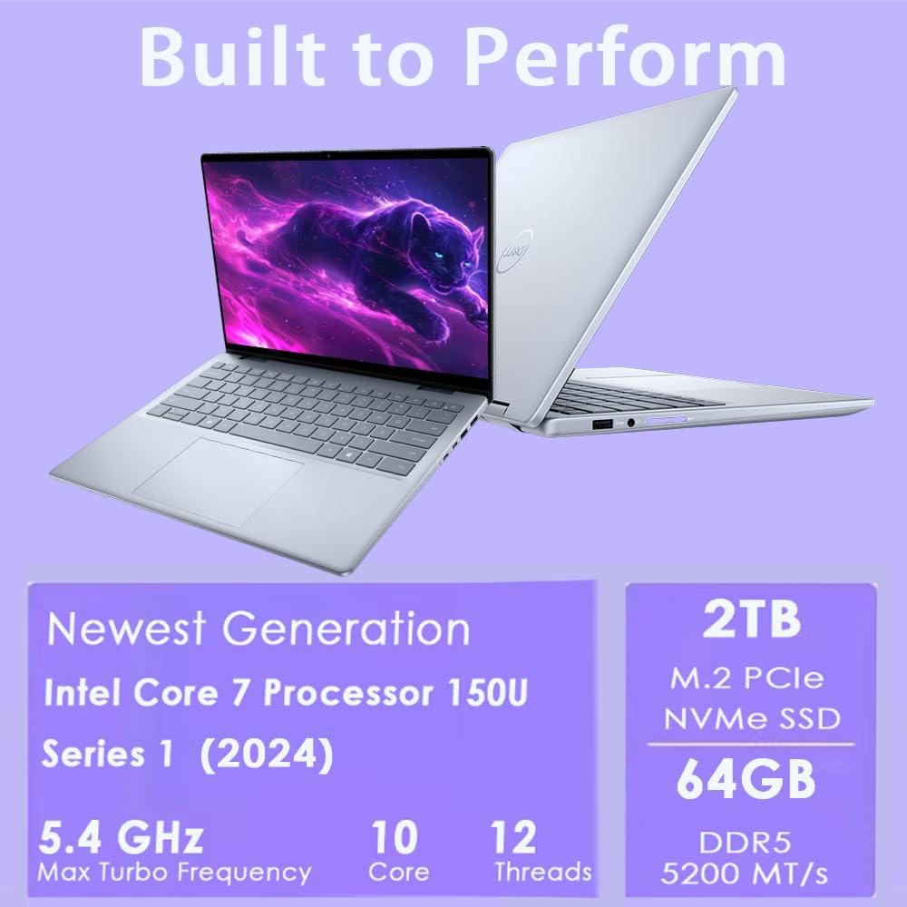 Dell Dell Inspiron 14 7430 2-in-1 Business Laptop (14" FHD+ Touchscreen, Intel 10-Core i7-1355U, 16GB LPDDR5 RAM, 1TB SSD, Active Stylus) Backlit, FP, FHD Webcam, 2024 Inspiron 7000, Win 11 Pro, Silver