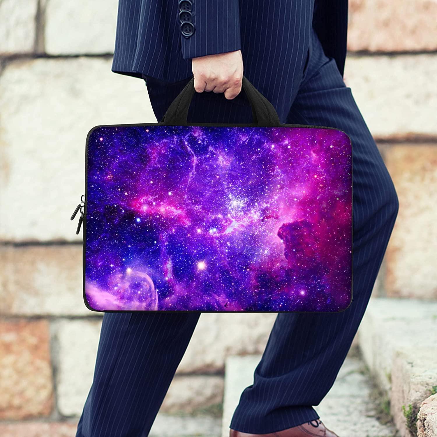 RICHEN RICHEN 17 inch Laptop Shoulder Bag Carrying Case with Handle Fits 15.6/16/17/17.3/17.4 inch Laptop Notebook (16-17.3 inch, Purple Galaxy)