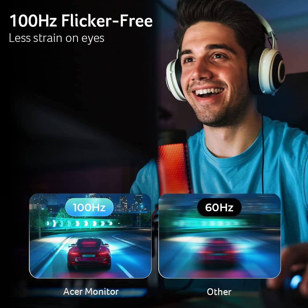 acer Acer KB272 EBI 27\" IPS Full HD (1920 x 1080) Zero-Frame Gaming Office Monitor | AMD FreeSync Technology | Up to 100Hz Refresh | 1ms (VRB) | Low Blue Light | Tilt | HDMI & VGA Ports,Black