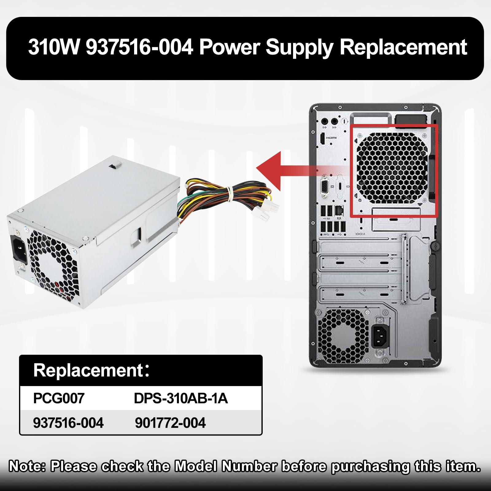 LXun LXun Upgraded PCG007 937516-004 310W Power Supply Compatible with HP ProDesk 280 288 480 G3 MT, Compatible with HP 400G4 282G3 SFF 901772-004 DPS-310AB-1A PSU Power Supply