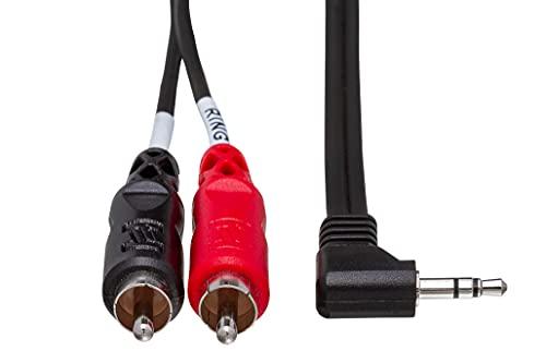 HOSA Hosa CMR-206R Right Angle 3.5 mm TRS to Dual RCA Stereo Breakout Cable, 6 Feet , Black