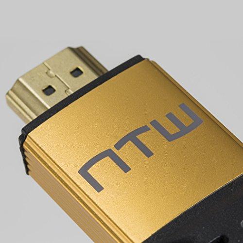NTW NTW PURE PRO 4K HDMI Cable 12FT High Speed 18Gbps HDMI 2.0 Cable, 4K HDR, Ultra HD Cable 3D, 2160P, 1080P, Ethernet, Audio Return(ARC), Compatible PS5, PS4/3, UHD TV, Blu-ray, PC, Xbox, gold/black