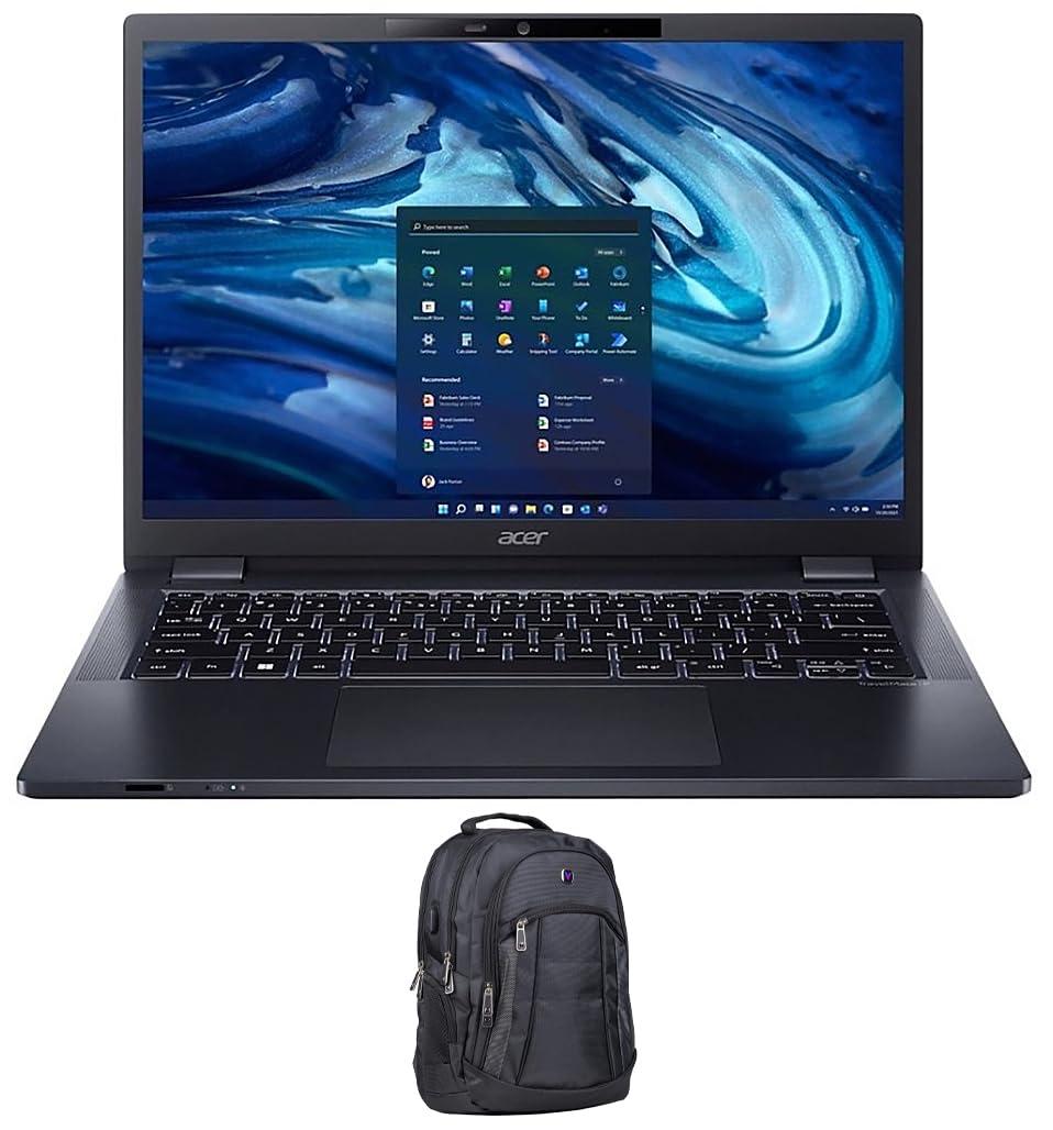 ME2 MichaelElectronics2 Acer TravelMate P4 Home & Business Laptop (AMD Ryzen 5 PRO 6650U 6-Core, 14.0\" 60 Hz Wide UXGA (1920x1200), AMD Radeon 660M, 32GB DDR5 4800MHz RAM, Win 11 Pro) with Premium Backpack