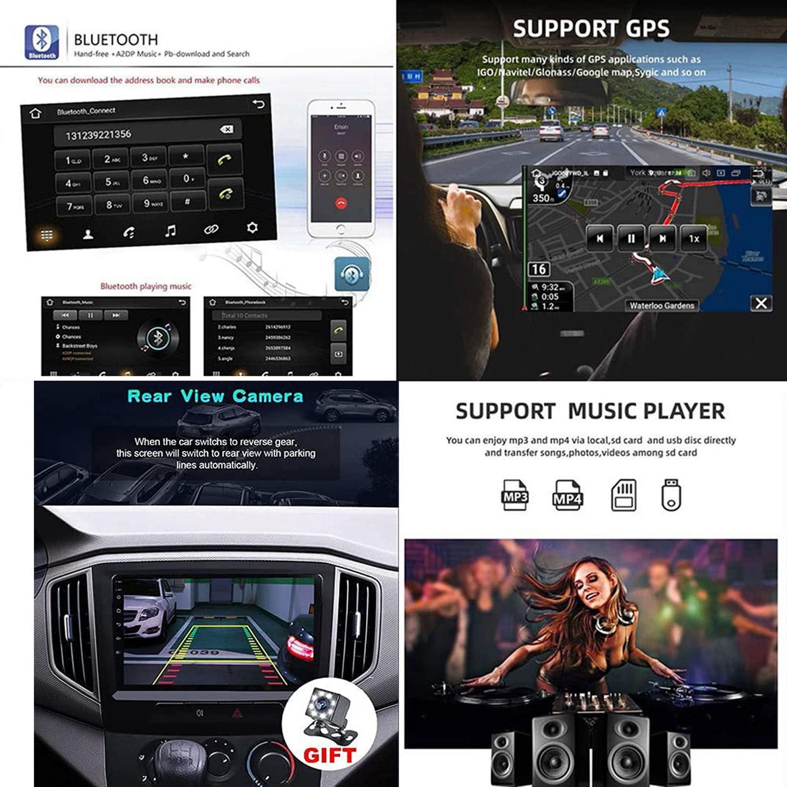 PLOKM Double Din Car Stereo 9 Inch Head Unit for Ford Focus Android 11 Car Radio DVD Player Auto GPS Radio Multimedia Player Support WiFi Bluetooth FM USB DSP RDS Carplay DAB+