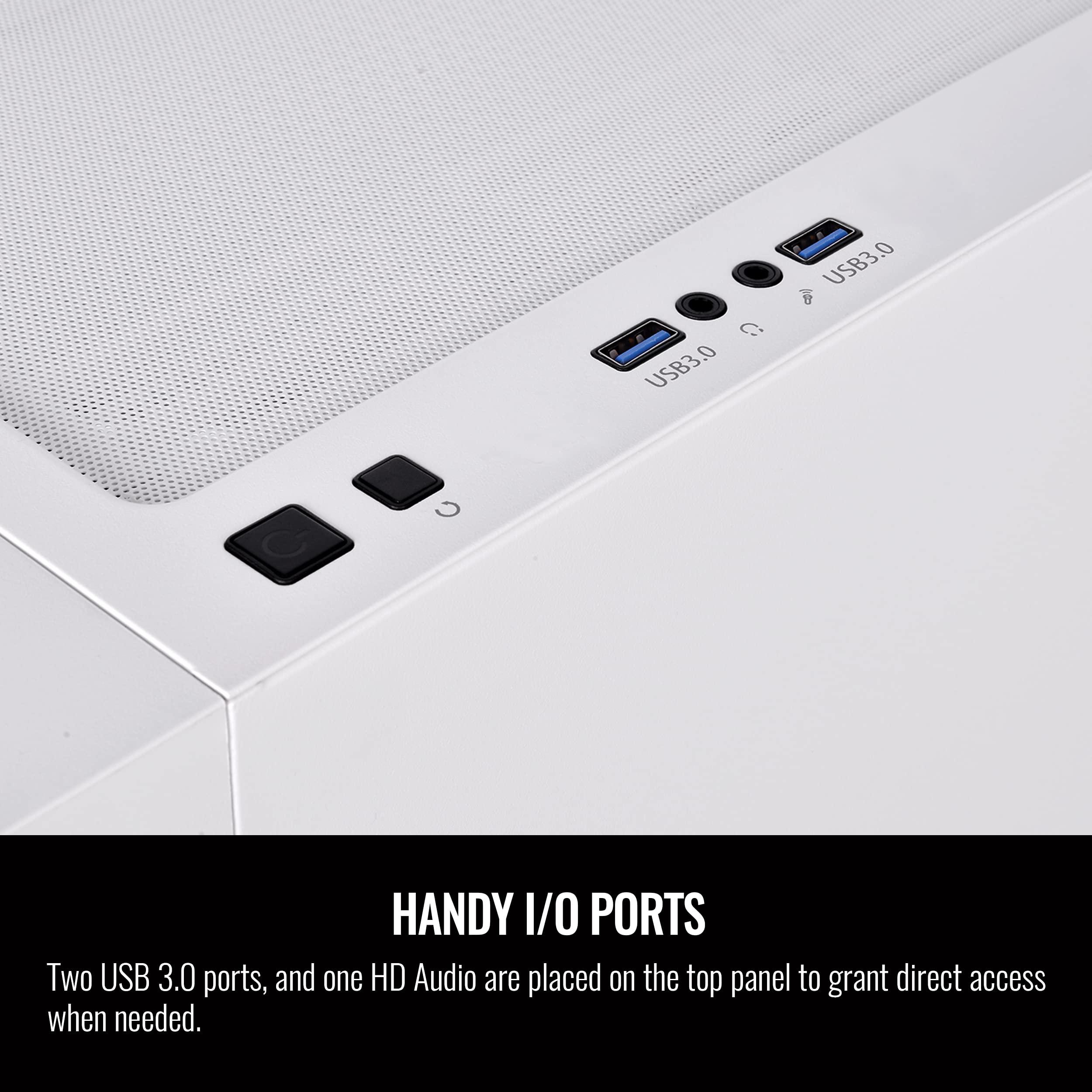 Thermaltake Thermaltake H570 TG ARGB Snow ATX Tempered Glass Mid Tower Computer Chassis with Three 120mm ARGB Lite Front Fan & Mesh Front Panel CA-1T9-00M6WN-01