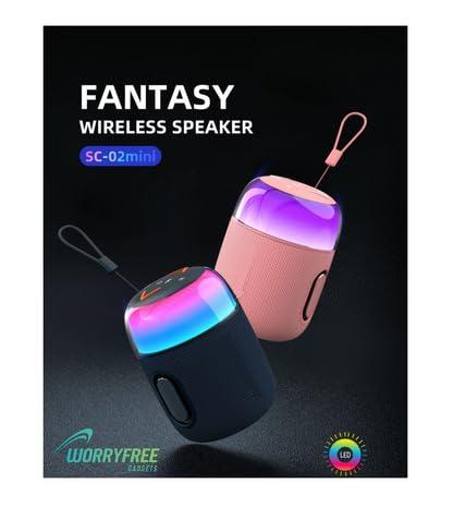 WorryFree Gadgets Waterproof Mini Bluetooth 5.3 Speaker 10M Transmission Distance 5W Output Power for Computer Home Theater Karaoke Player Mobile Phone (Pink)