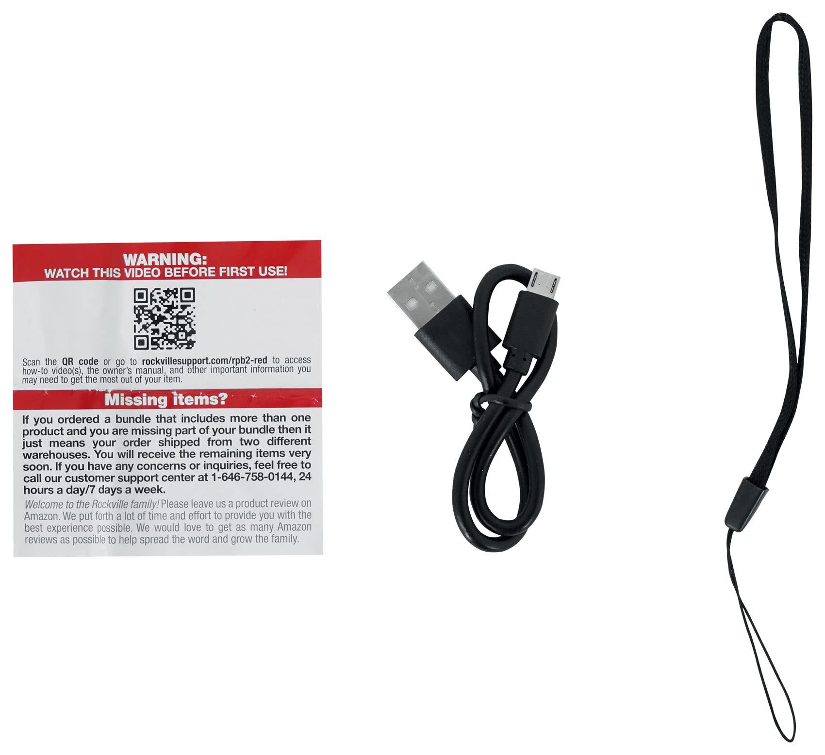 Rockville Rockville RPB2-RED Handheld Portable Bluetooth Speaker Great Sound+Wireless Link