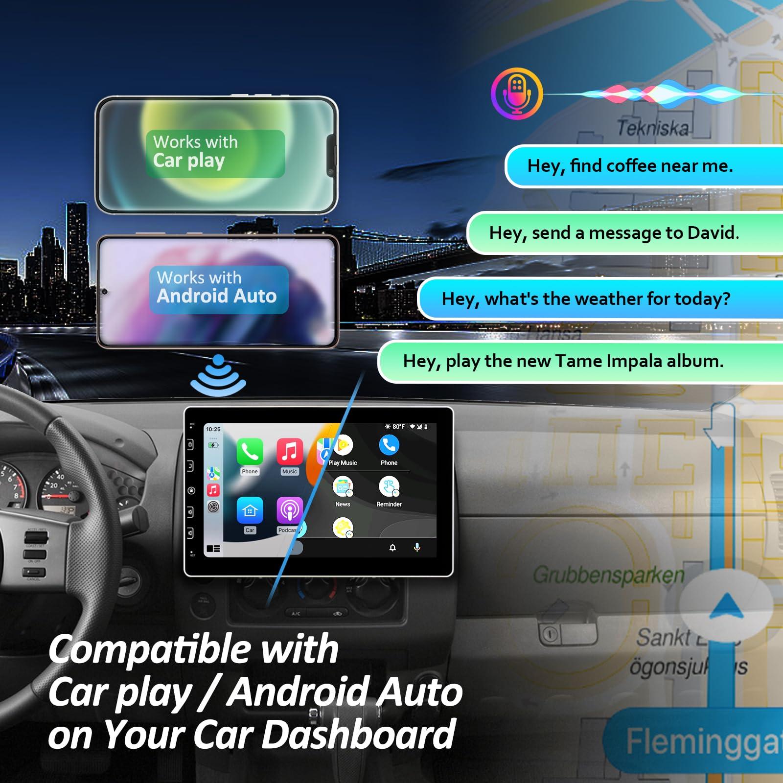 Corehan COREHAN Double Din Car Stereo - 10"" Touchscreen Car Stereo with Bluetooth, Backup Camera, Car Audio, Car Radio - Compatible with Wireless CarPlay & Android Auto, Mirror Link, Gold