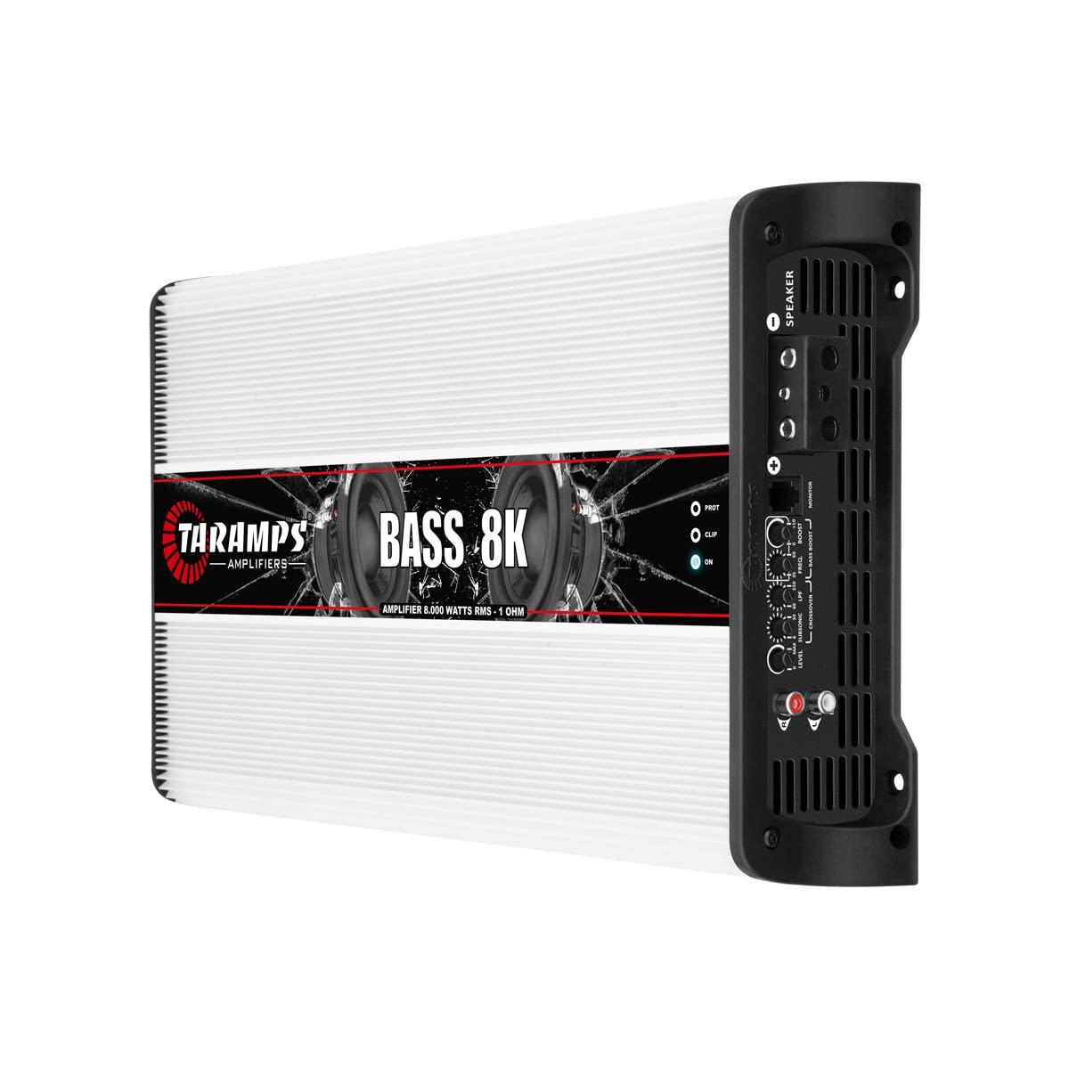 Taramp\'s Taramps Bass 8k 1 Ohm Monoblock Amplifier 8000 Watts Rms 1 Channel Powerful Full Range Great for Sub/Bass RCA Input Subsonic Filter, Car Audio Class D