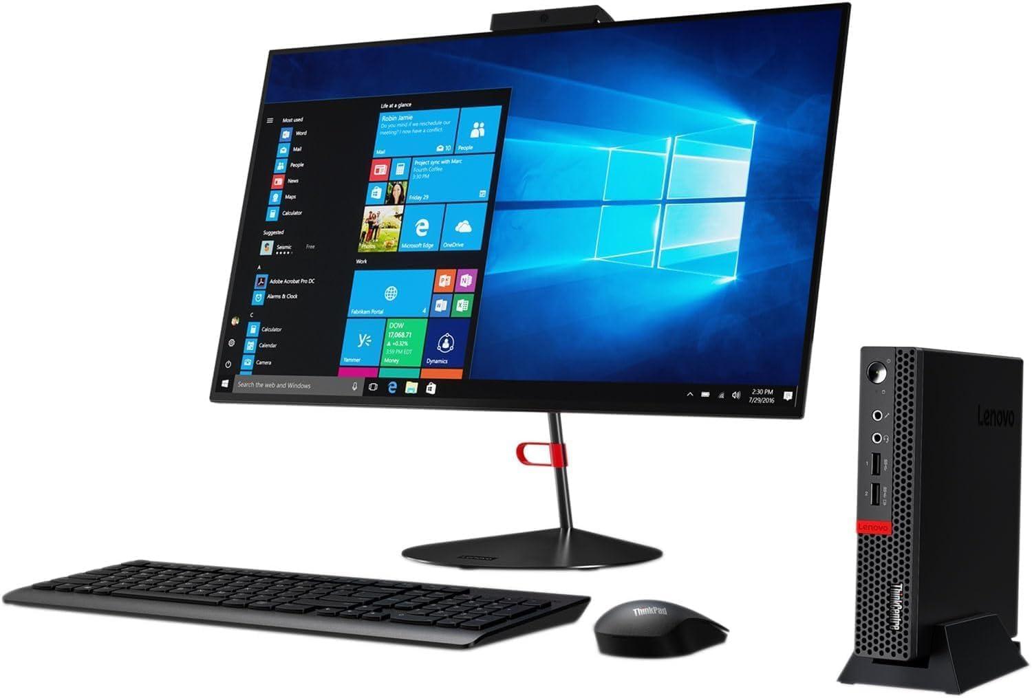 Lenovo Lenovo ThinkCentre M625q Mini Form Factor Business Desktop, AMD Dual Core Turbo Speed: 2.4 GHz, 8GB RAM, 128GB SSD, DisplayPort, Multiple USB Ports,RJ-45, Windows 11 Pro, with MTC Accessories