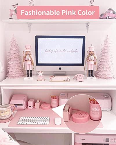 NTONPOWER Pink Extension Cord 15ft, NTONPOWER Flat Plug Power Strip with Long Extension Cord, 3 Outlet 2 USB Desktop Charging Station Wall Mount for Home, Dorm Room, Office and Nightstand, ETL Listed