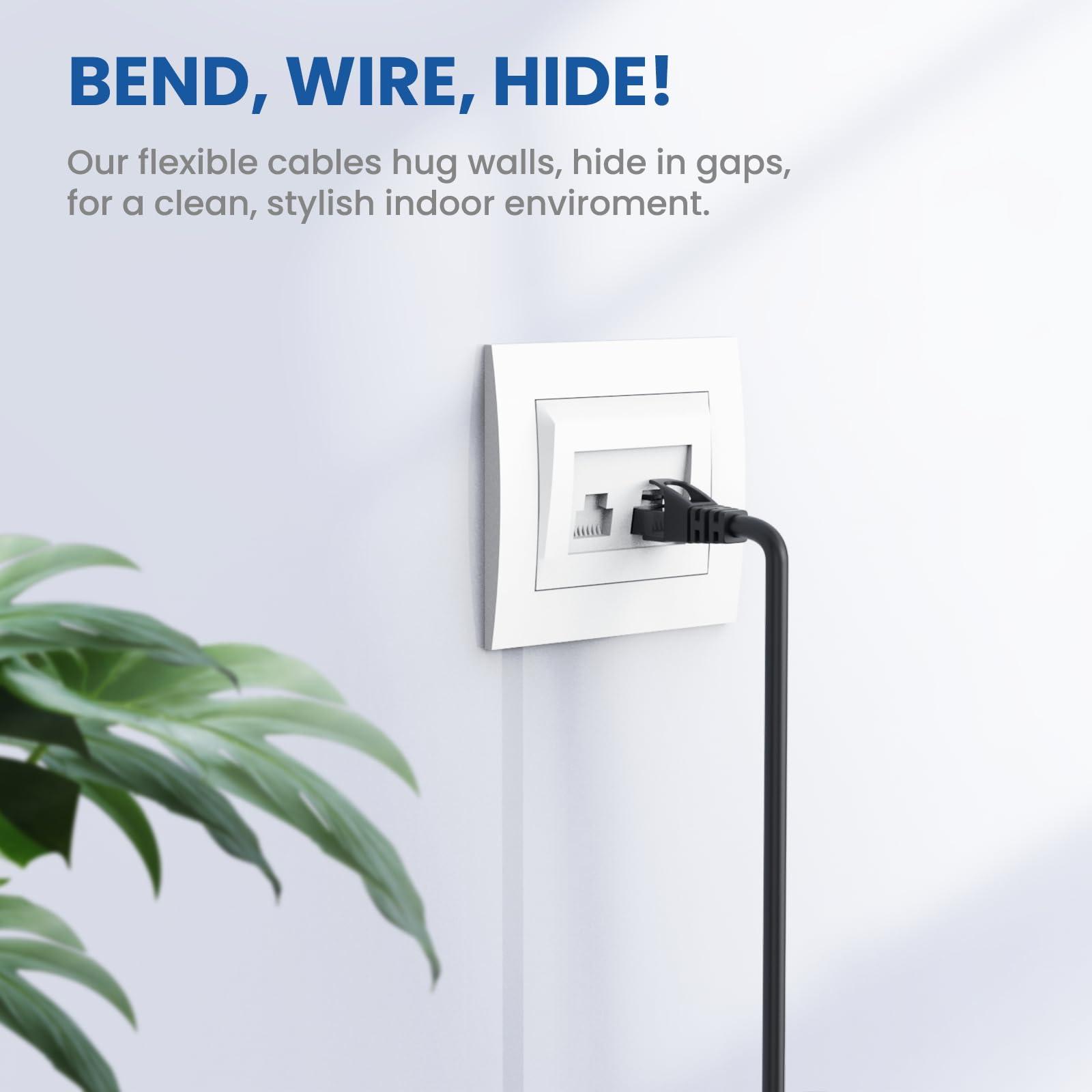 Ultra Clarity Cables Cat 6 Ethernet Cable 30 Ft 2 Pack, Cat 6 Cable Outdoor&Indoor, High Speed 10Gbps Internet Network Cable, Cat6 Ethernet Patch Cable Long, Computer LAN Cable for Router, Modem, PS4/5 - Black