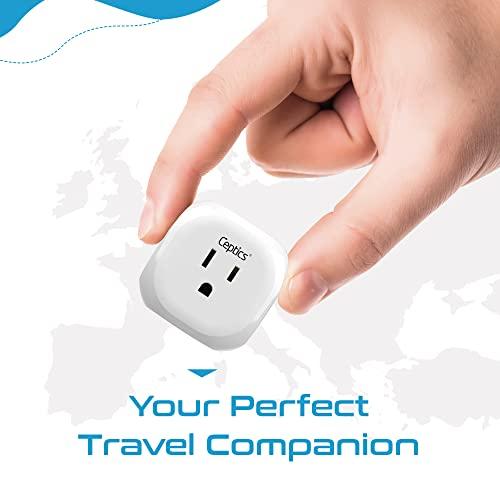 Ceptics Ceptics European Travel Plug Adapter Europe Power Adaptor Charger 4 Input - Ultra Compact - Light Weight - USA to Any Type C Countries Such as Italy, Iceland, Austria and More - 2 Pack (PT-9C)
