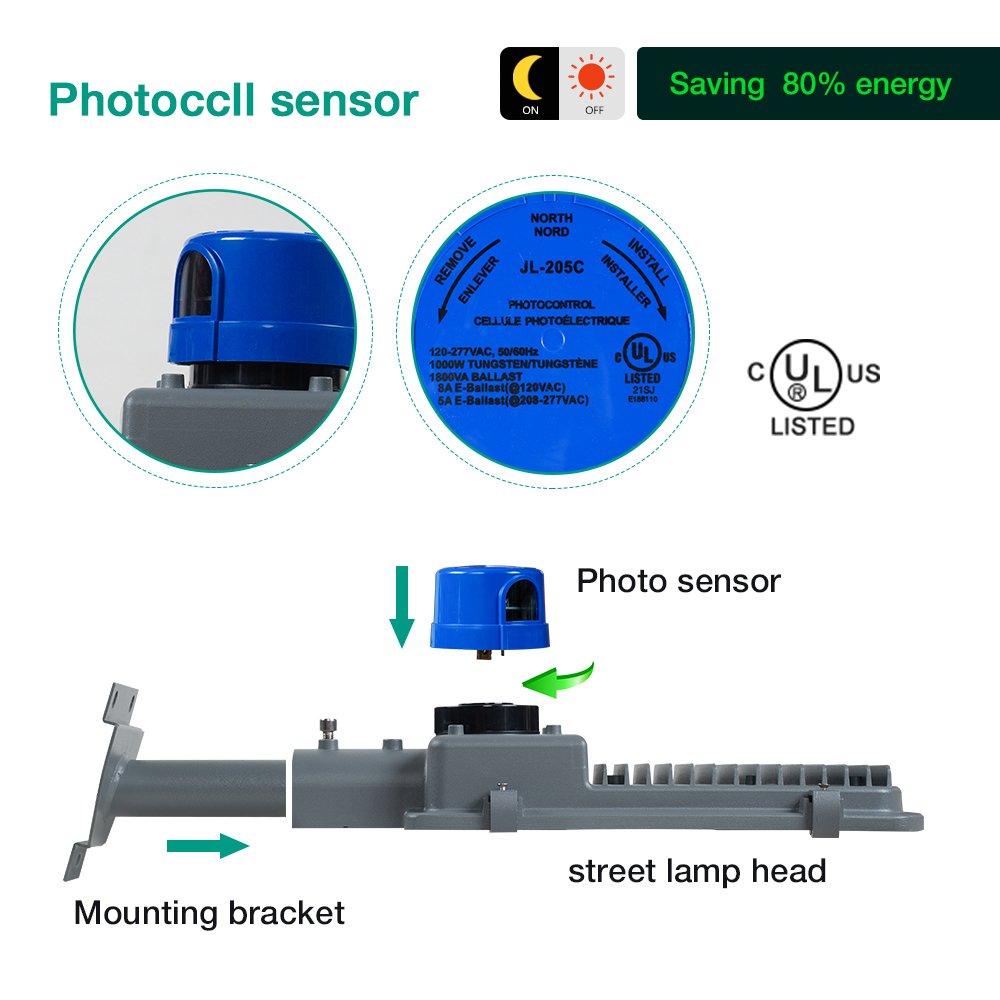 Gebosun Gebosun 35W AC Powered Street Light & Flood Light, with Optic Sensor, Dusk to Dawn, 5,400 Lumen, 6,000K, IP65 Waterproof, Wall-Mounted & Pole-Mounted