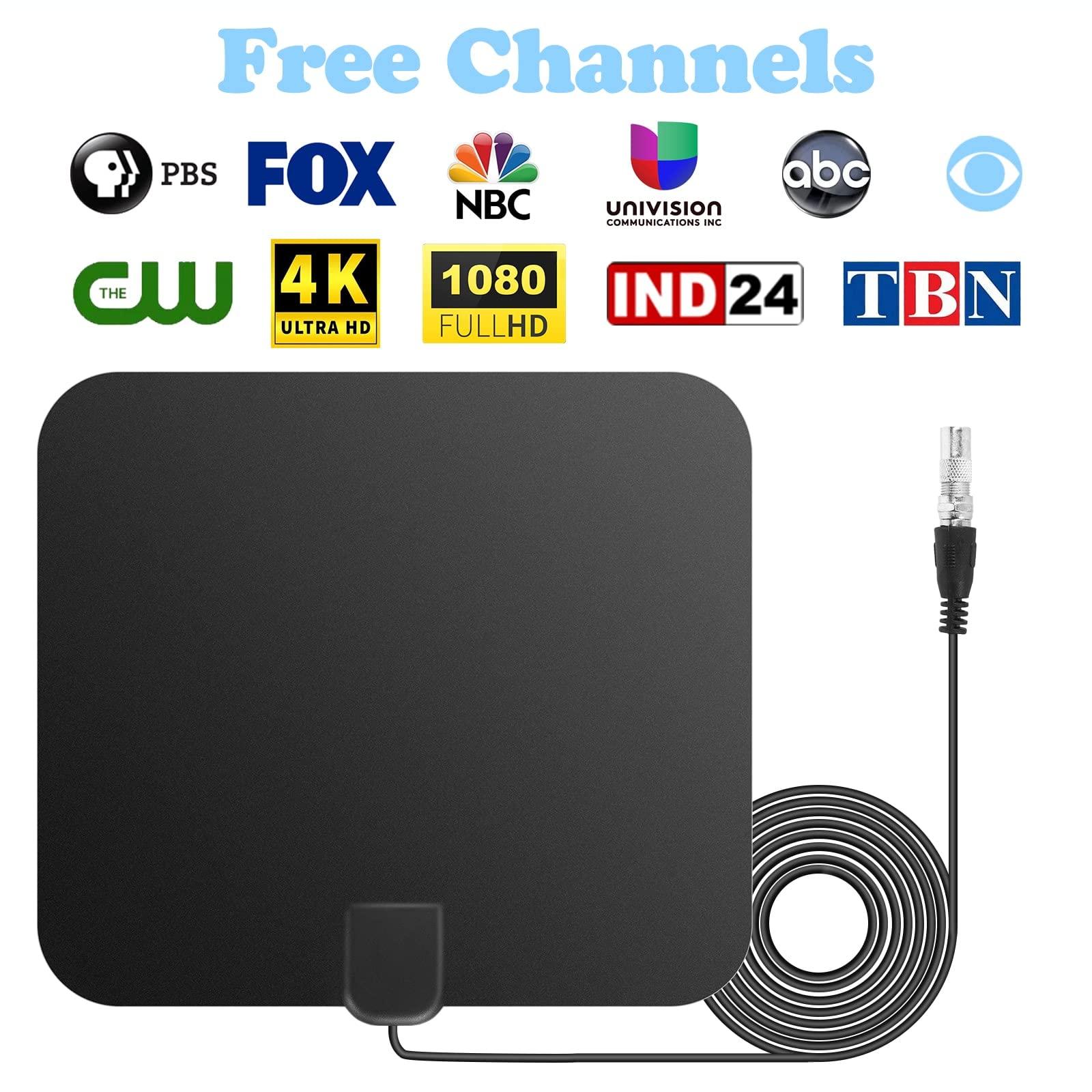 UrbanX Amplified HD Digital TV Antenna Long 250+ Miles Range - Support 1080p for VIZIO Tv Model E75-E1 - Indoor Smart Switch Amplifier Signal Booster - Extra Long HDTV Cable/AC Adapter