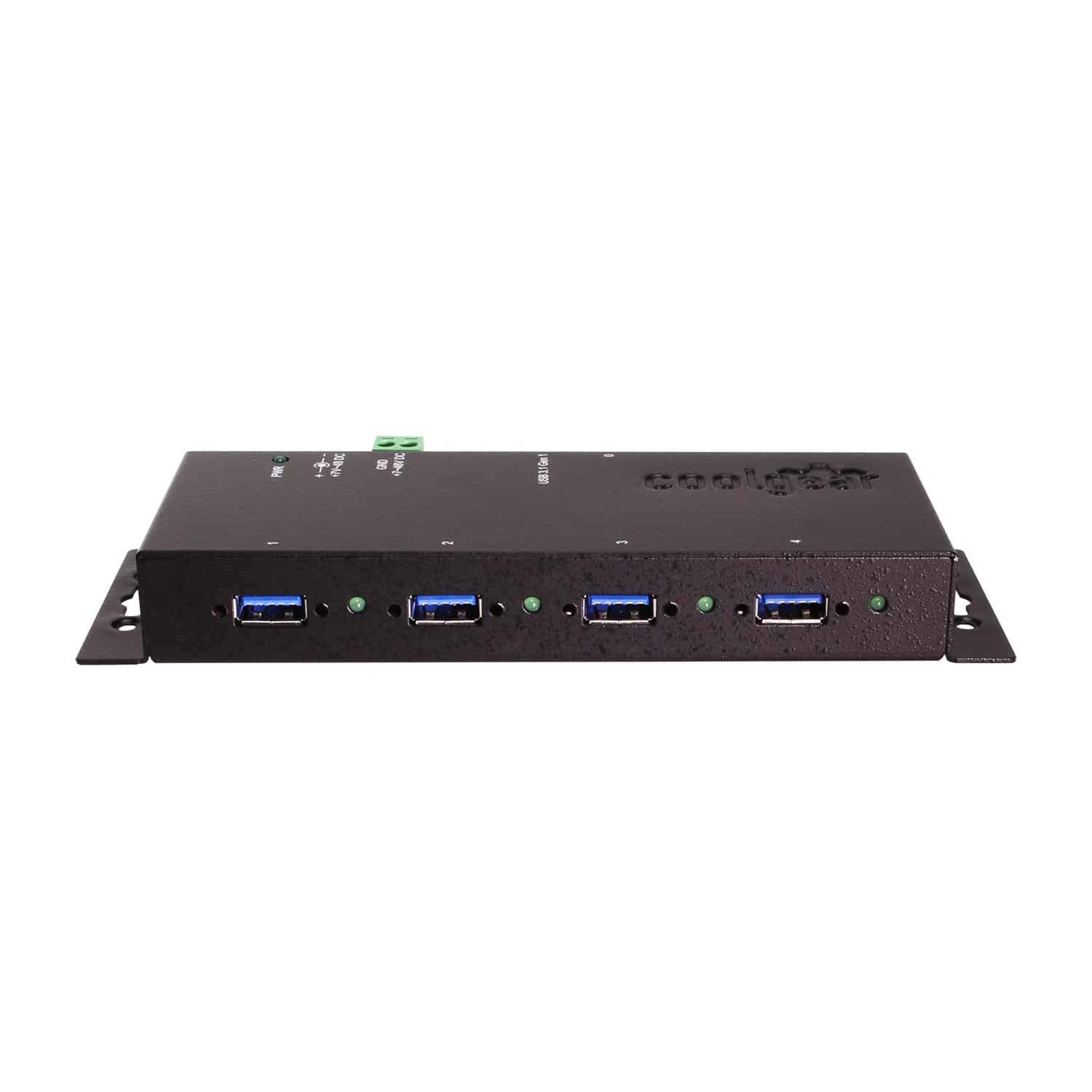 Coolgear Coolgear USB 3.2 G1 4-Port Industrial Hub w/Power Supply, GL 3520 Chipset