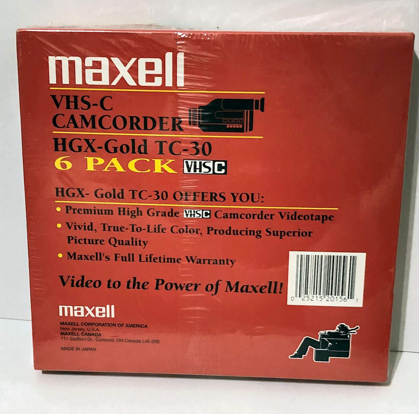 Maxell Maxell VHS-C Camcorder, HGX-Gold TC-30, 6-Pack