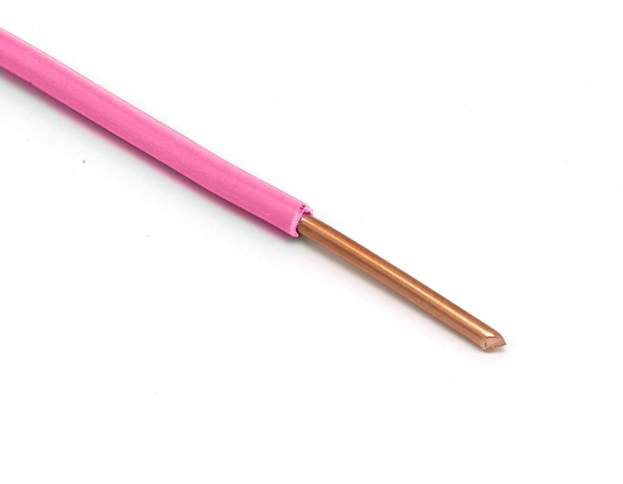 THE CIMPLE CO THE CIMPLE CO 10 Feet (3 Meter) - Insulated Solid Copper THHN/THWN Wire - 14 AWG, Made in The USA, Residential, Commerical, Industrial, Grounding, Electrical Rated for 600 Volts - in Pink