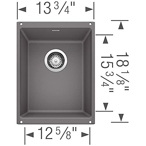 BLANCO BLANCO 519048 Precis Medium Single Bowl-Cinder Sink, 13.75" L X 18.11" W