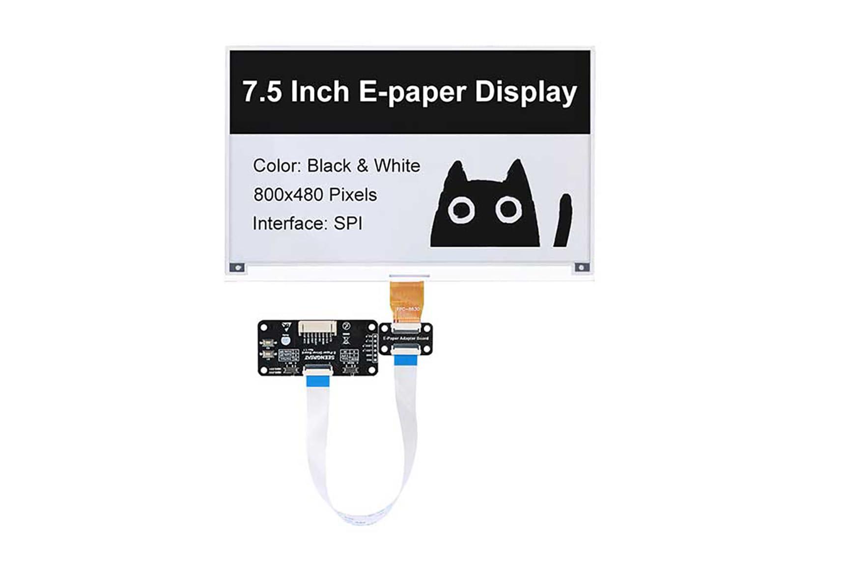 xicoolee 7.5inch E-Ink Display HAT for Raspberry Pi/Jetson Nano Also Fits Arduino/Nucleo 800x480 Pixel Black/White Two-Color SPI Interface E-Paper Screen Panel