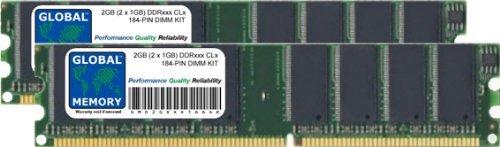 GLOBAL MEMORY 2GB (2 x 1GB) DDR 266/333/400MHz 184-PIN DIMM Memory RAM KIT for PC DESKTOPS/MOTHERBOARDS