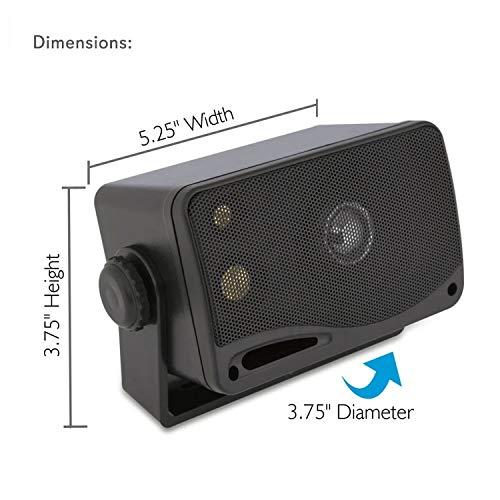 Pyle Pyle PLMR24B 3.5 Inch 3 Way Weatherproof Marine Audio Speakers, Black (3 Pair)