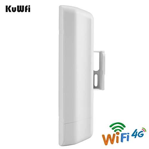 KuWFi KuWFi 300Mbps Outdoor 4G LTE CPE WiFi Router with Sim Card Slot CAT4 SIM Routers with POE Adapter Work with IPcamera or Outside WiFi Coverage (US Version B2/B4/B5/B12/B13/B14/B66/B71)