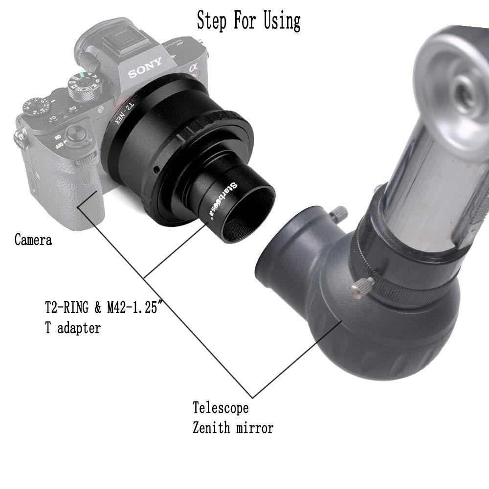starboosa Starboosa T2-Ring & M42 to 1.25" Telescope T Adapter - For Sony NEX-3, 5, 6, 7, 5R, VG40, A7R II, A6300, A6000 Etc