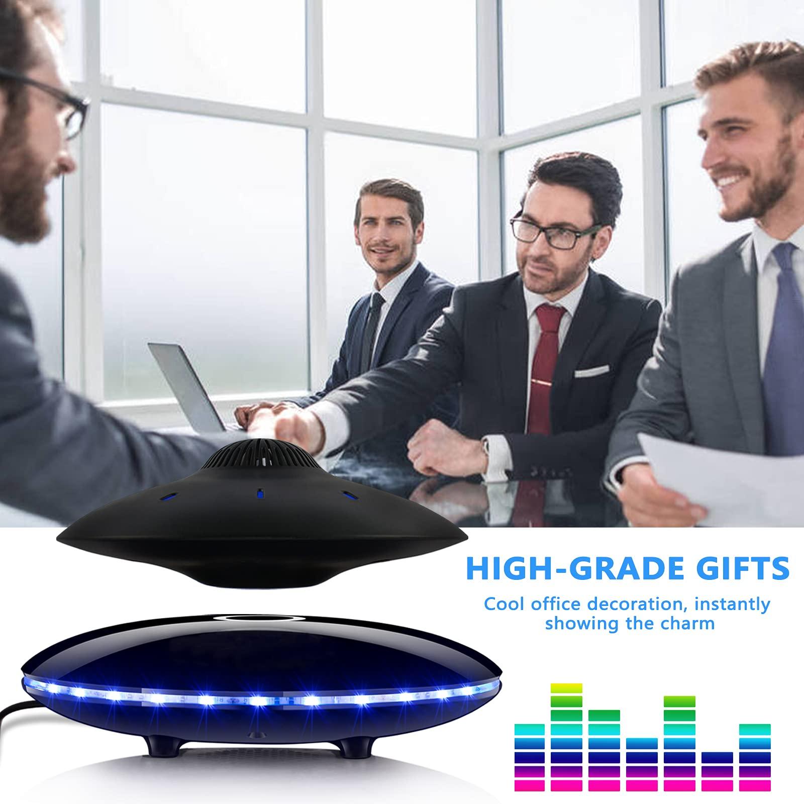 RUIXINDA RUIXINDA Magnetic Levitating Bluetooth Speaker, Levitating UFO Speakers with LED Lights, 360 Degree Rotation,Wireless Floating Speakers for Home Office Decor Cool Tech Gadgets,Creative Gifts