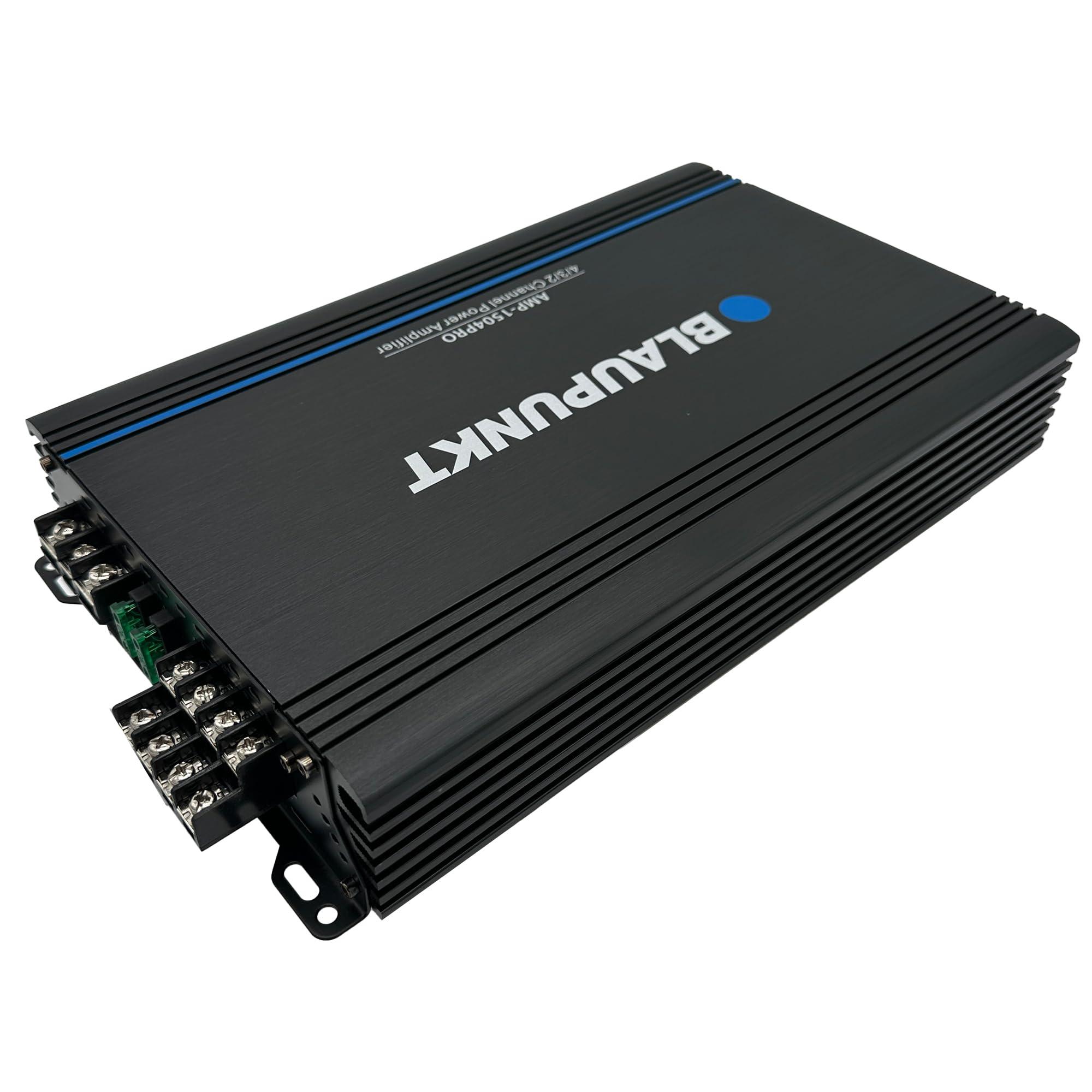 BLAUPUNKT BLAUPUNKT 1504PRO Car Audio 4/3/2-Channel Full Range 2 Ohm Stable Amp Amplifier 1500 Watts Max | Slim and Compact