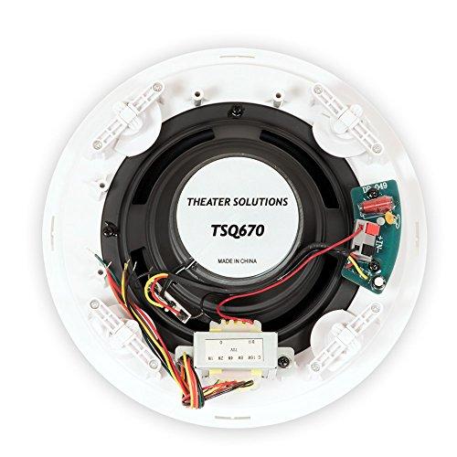 Theater Solutions Theater Solutions TSQ670 in Ceiling 70 Volt 6.5" Speakers Quick Install 7 Speaker Set