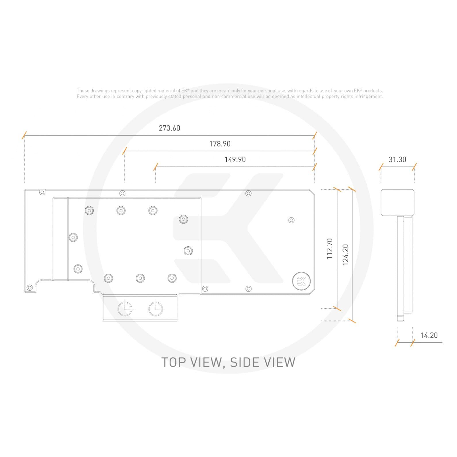 EK EKWB EK-Quantum Vector XC3 RTX 3080/3090 Active Backplate, D-RGB, Plexi