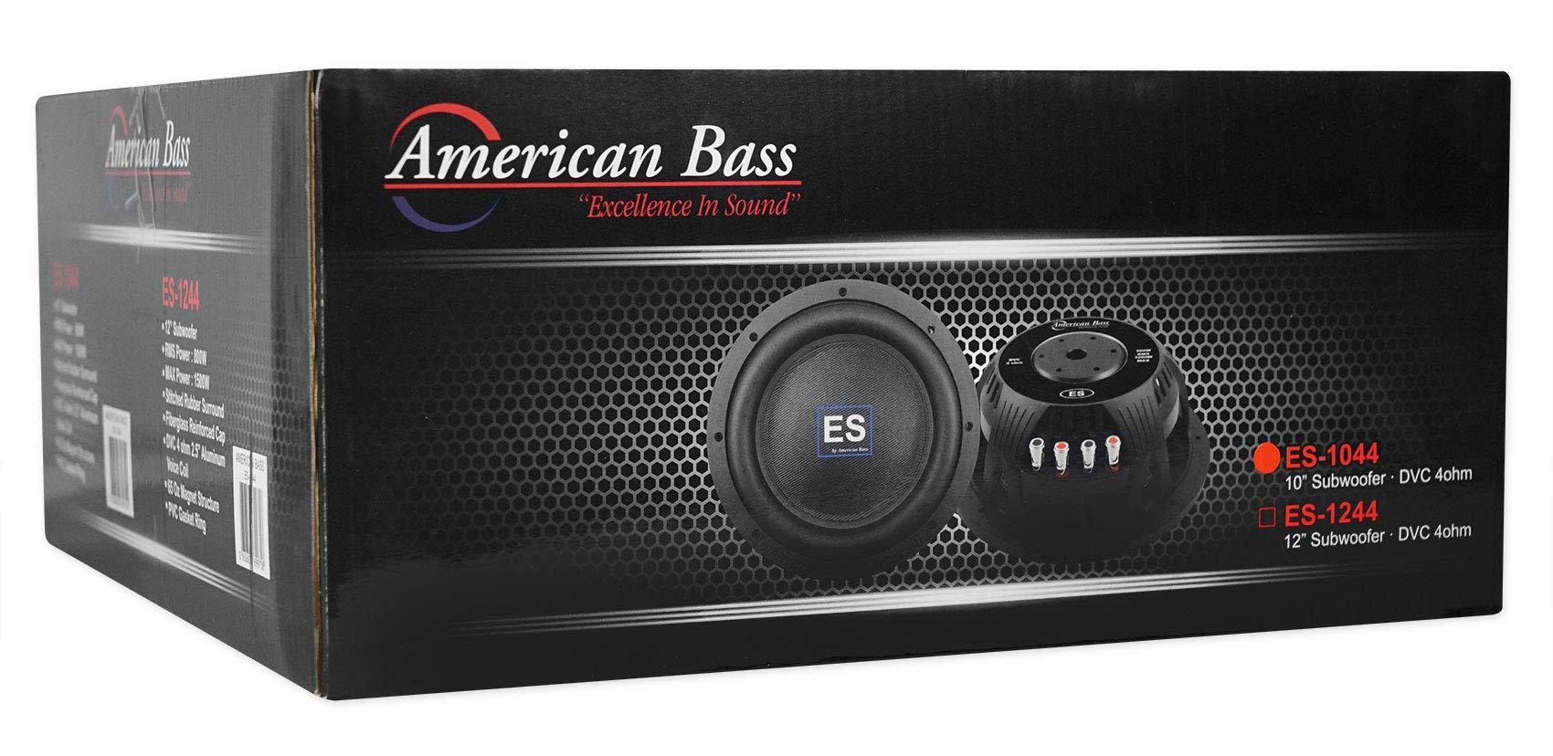 American Bass AMERICAN BASS 2 ES 1044 10\" 1000w Shallow Slim Car Subwoofers 4-Ohm Subs ES1044