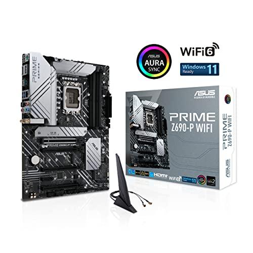 ASUS ASUS Prime Z690-P WiFi LGA1700(Intel 12th Gen) ATX Motherboard (PCIe 5.0,DDR5,14+1 Power Stages,3X M.2,WiFi 6,BT v5.2,2.5Gb LAN,Front Panel USB 3.2 Gen 1 Type-C,Thunderbolt 4 Support, Arua Sync)