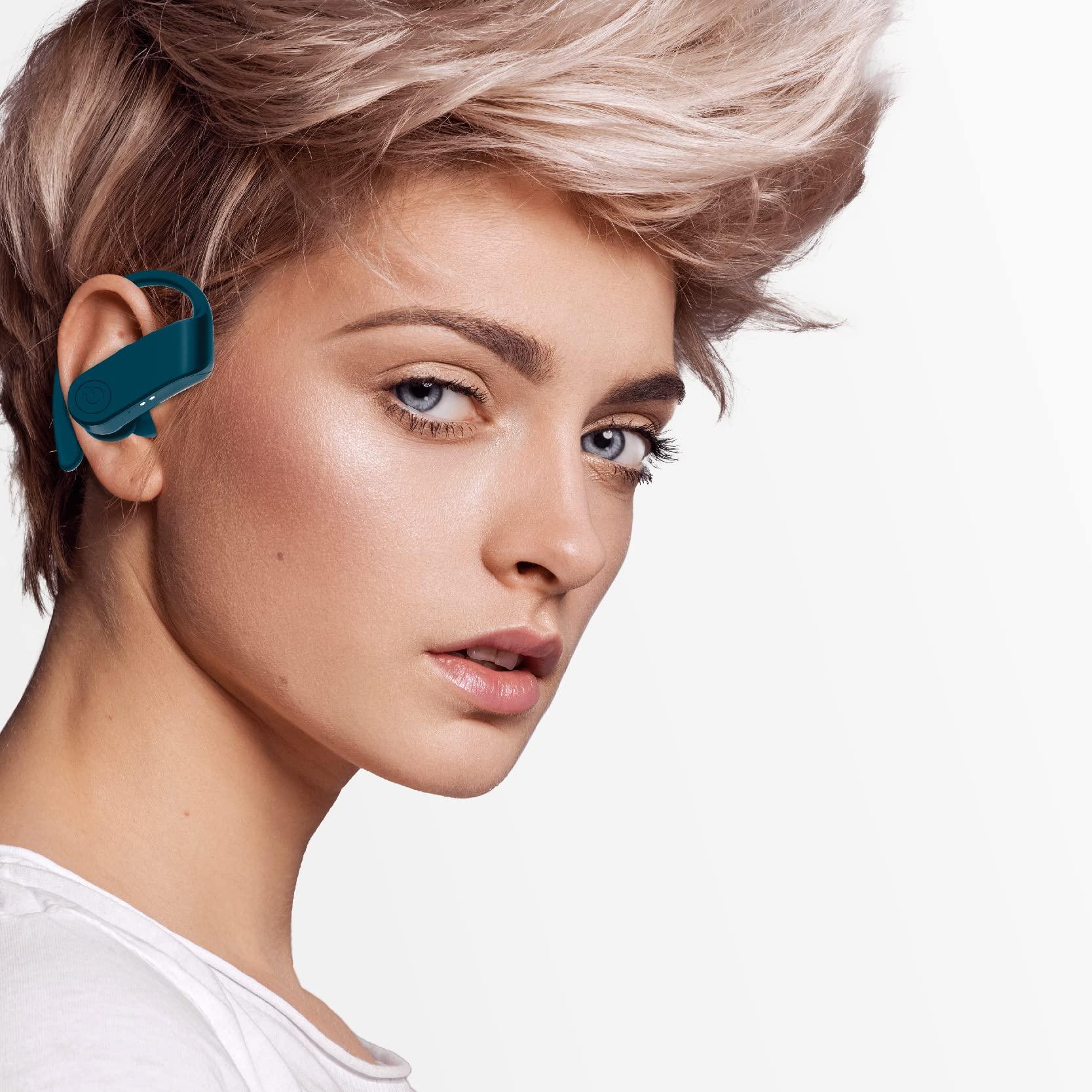 Coby Coby True Wireless Sport Earbuds 15 Hours, Charging Case, Playback Controls, Siri and Google Assistant, Auto Bluetooth 5.3 Pairing, for Gym, Running, Workout - Works with iPhone, Android, iPad (Blue)