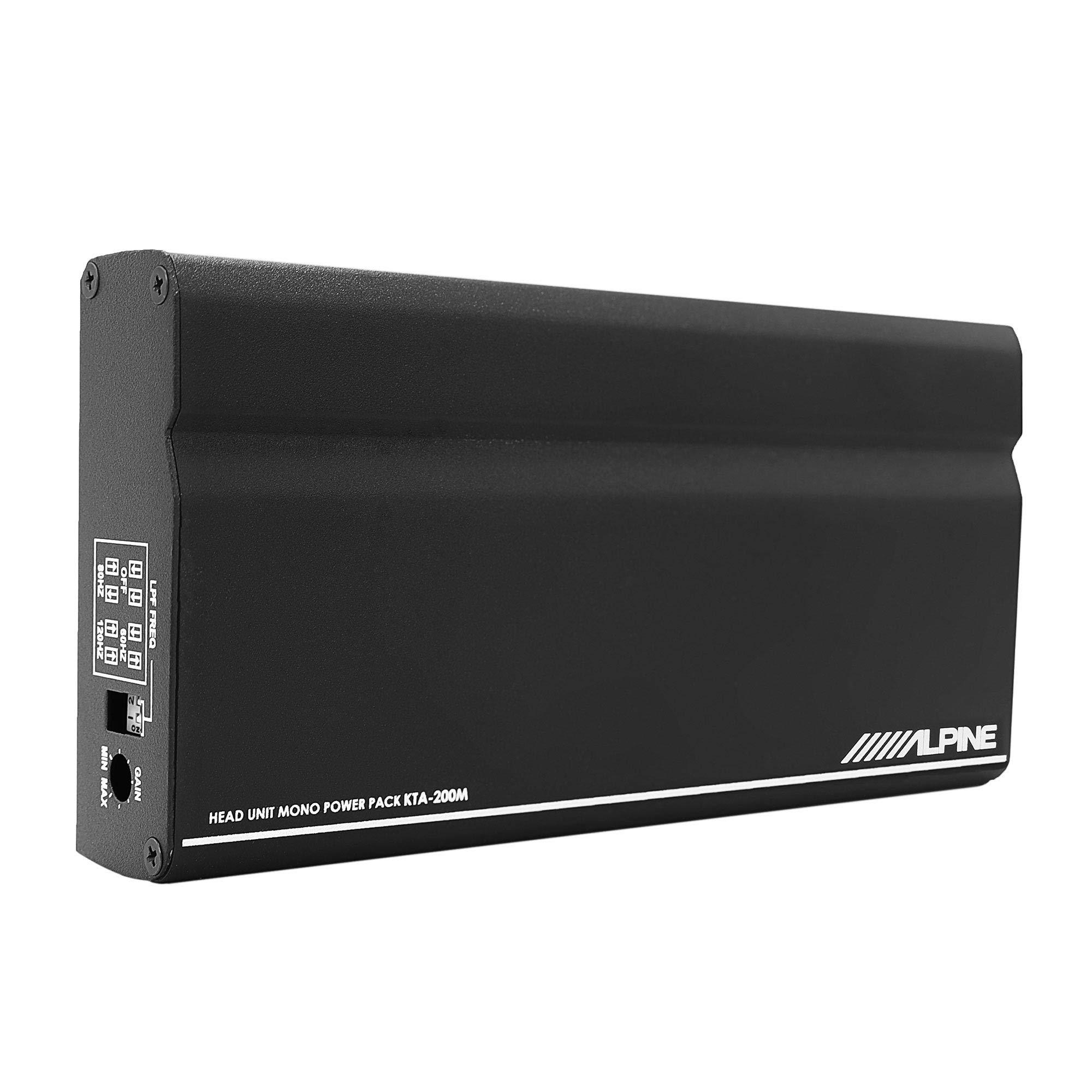 Alpine Alpine SS-SB Shallow 12" Subwoofer and KTA-200M Amp Bundle with Bass Knob